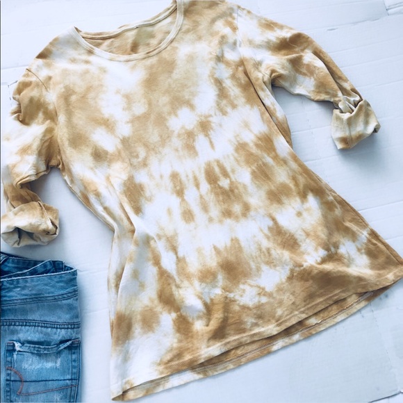 dyedandgonetocali Tops - Tie Dye Golden Marble NEW Long Sleeve Tee XL